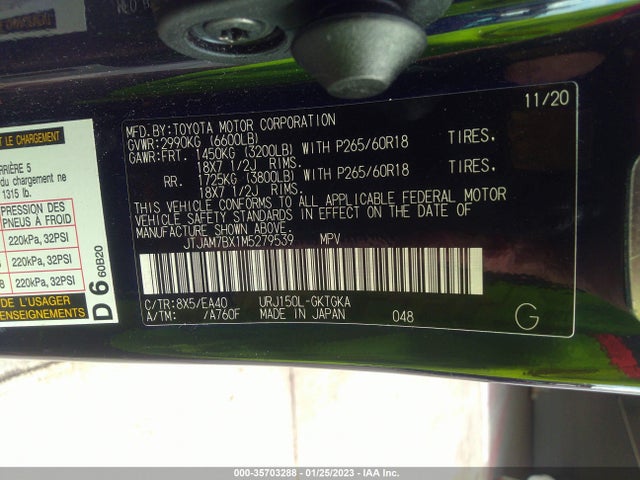 2021 Lexus GX, VIN: JTJAM7BX1M5279539