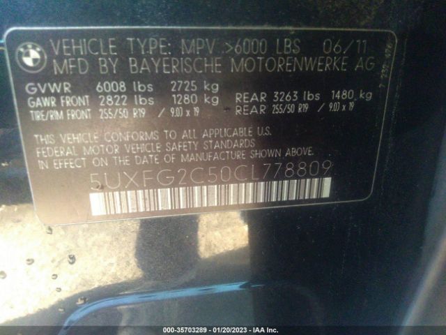 5UXFG2C50CL778809 BMW X6 35i