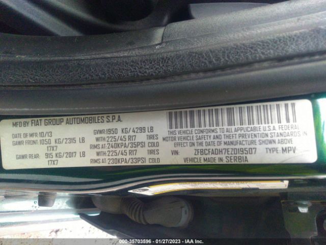 ZFBCFADH7EZ019507 Fiat 500L