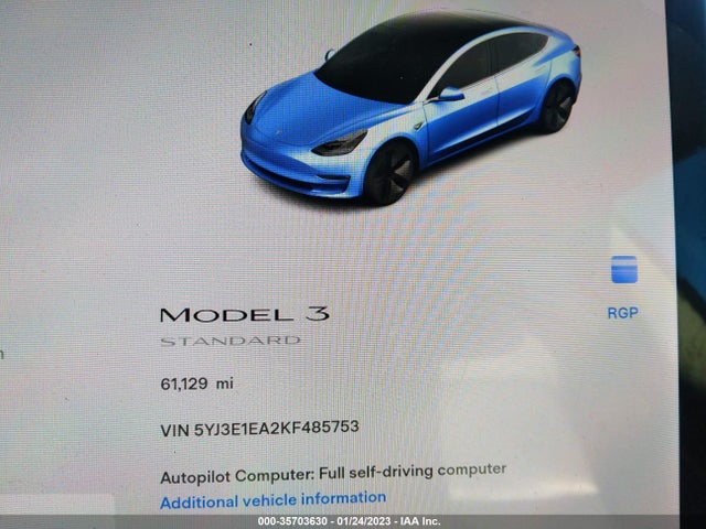 Tesla Model 3 Range 2019 5YJ3E1EA2KF485753 Image 8