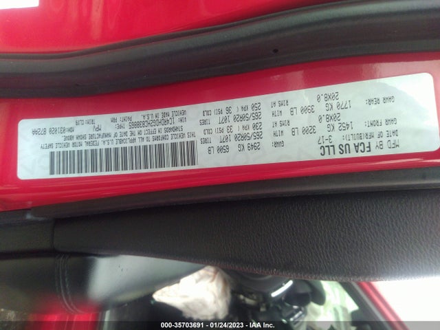 2017 Dodge Durango, VIN: 1C4RDHDG2HC838865