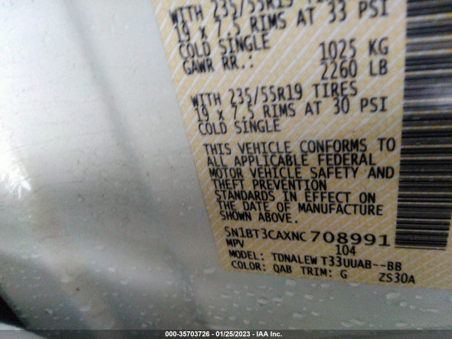 2022 Nissan Rogue, VIN: 5N1BT3CAXNC708991