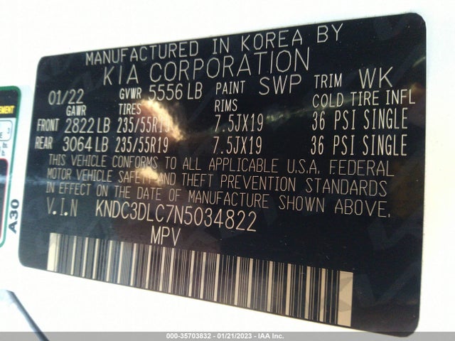 2022 Kia EV6, VIN: KNDC3DLC7N5034822