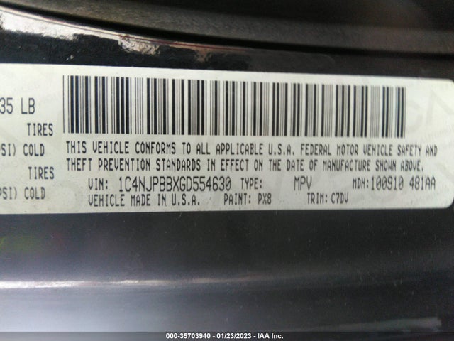 2016 Jeep Patriot, VIN: 1C4NJPBBXGD554630