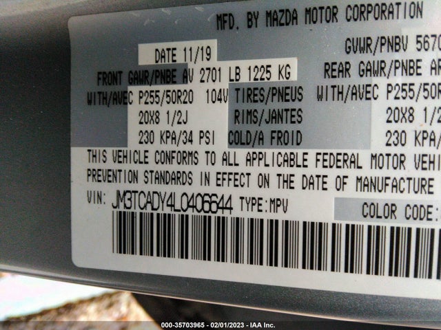 2020 Mazda CX-9, VIN: JM3TCADY4L0406644