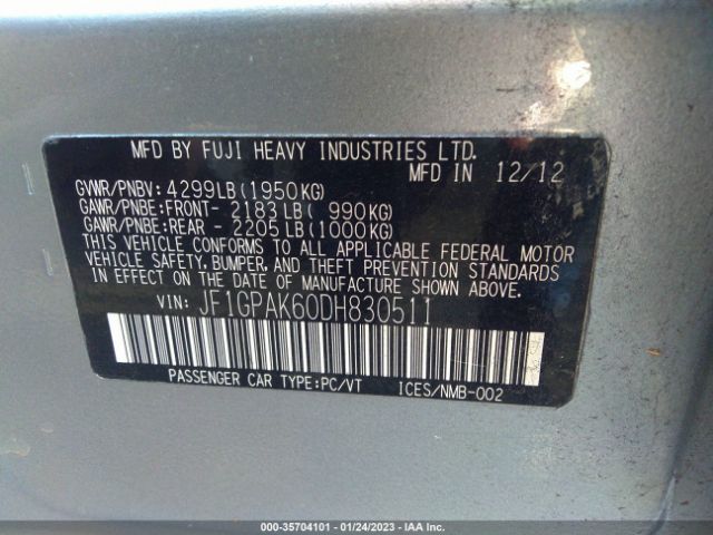 JF1GPAK60DH830511 Subaru Impreza Wagon 2.0i Limited