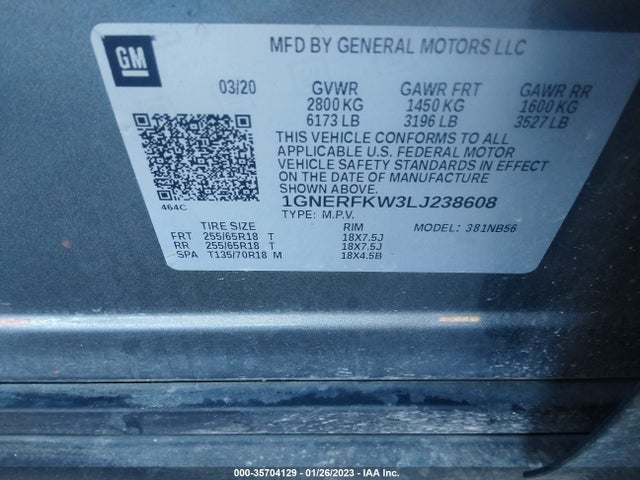 Chevrolet Traverse Ls 2020 1GNERFKW3LJ238608 Image 8