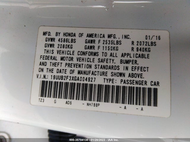 Acura Tlx V6 2016 19UUB2F3XGA004927 Image 9