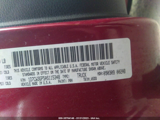 Dodge Dakota Bighorn/lonestar 2010 1D7CW3GP5AS115348 Image 10