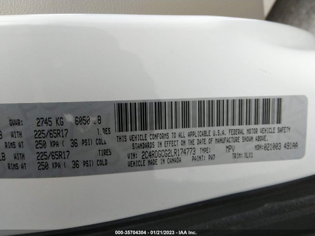 Dodge Grand Caravan Sxt 2020 2C4RDGCG2LR174773 Image 10