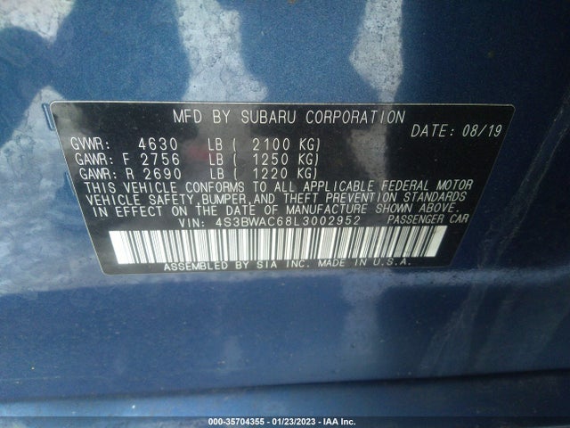2020 Subaru Legacy, VIN: 4S3BWAC68L3002952