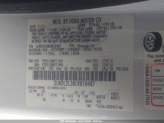 Lincoln MKZ HYBRID 2012 3LNDL2L38CR818487 Image 11