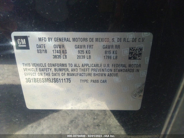 Chevrolet CRUZE LT 2018 3G1BE6SM9JS611175 Image 10