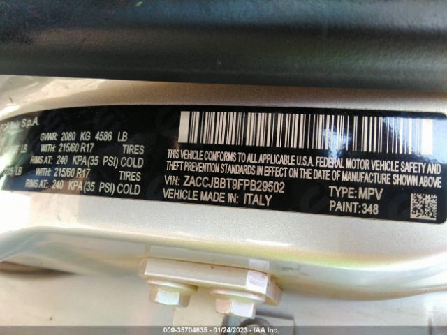 ZACCJBBT9FPB29502 Jeep Renegade Latitude
