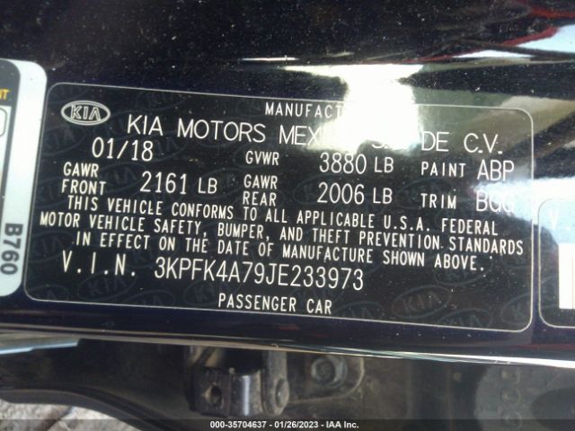 3KPFK4A79JE233973 KIA FORTE LX