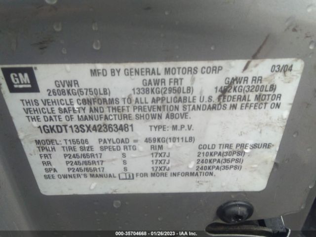 1GKDT13SX42363481 GMC Envoy Sle