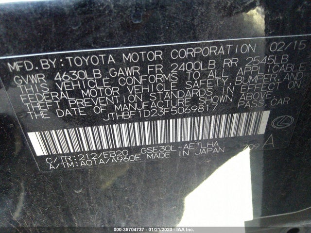 JTHBF1D23F5069817 Lexus IS 250