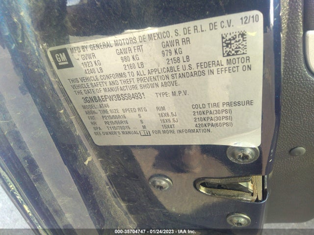 2011 CHEVROLET HHR LS VIN: 3GNBAEFW3BS584931