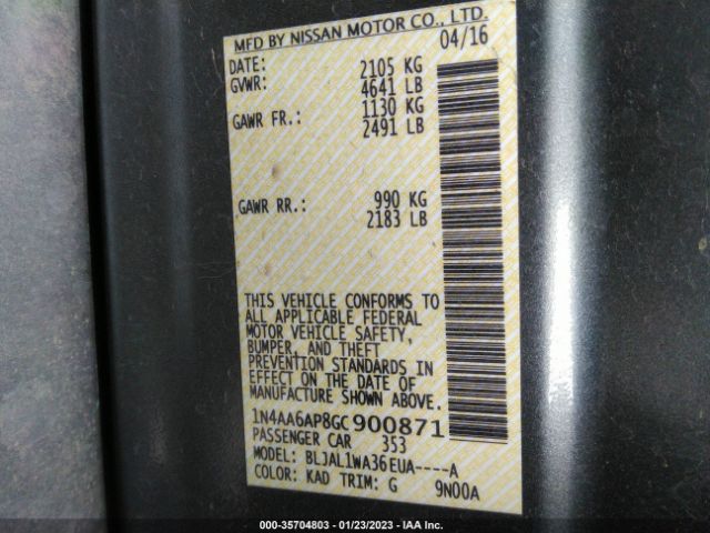 1N4AA6AP8GC900871 Nissan Maxima 3.5 Sr