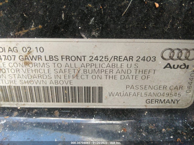 WAUAFAFL5AN049545 Audi A4 2.0t Premium