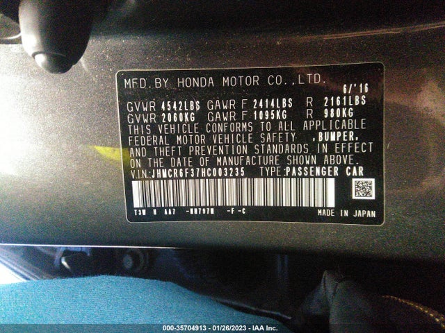 2017 Honda Accord, VIN: JHMCR6F37HC003235