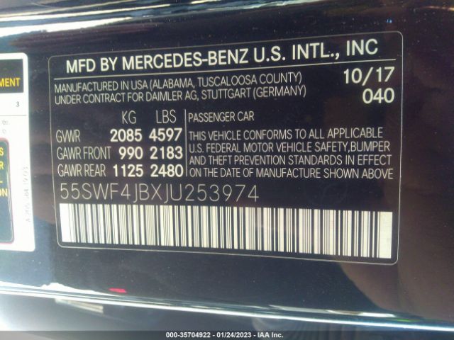 55SWF4JBXJU253974 Mercedes-Benz C-class C 300