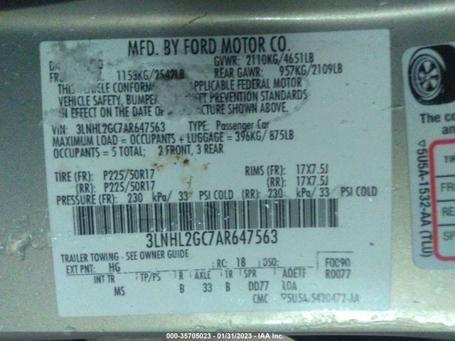 Lincoln MKZ 2010 3LNHL2GC7AR647563 Image 14