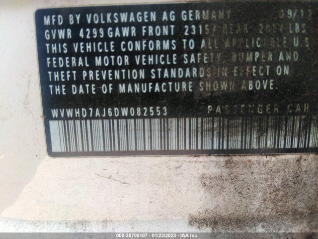 Volkswagen GTI 2013 WVWHD7AJ6DW082553 Image 9