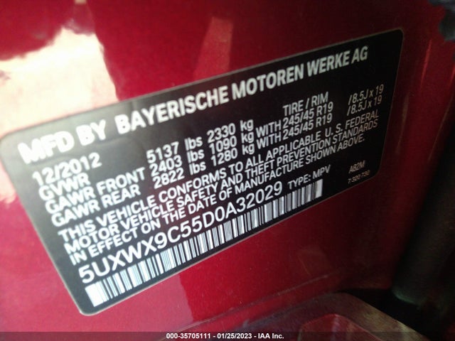 BMW X3 Xdrive28i 2013 5UXWX9C55D0A32029 Image 10