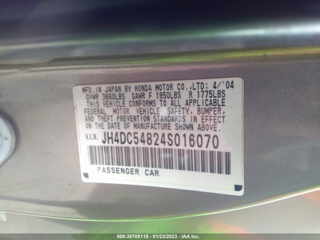 JH4DC54824S016070 Acura RSX