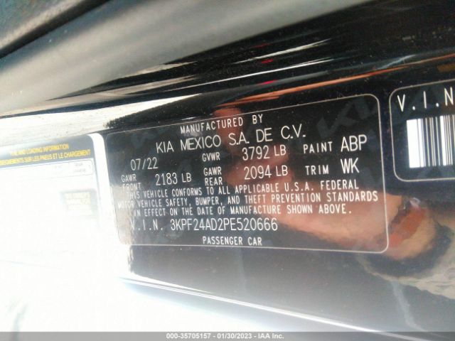 3KPF24AD2PE520666 KIA FORTE LX