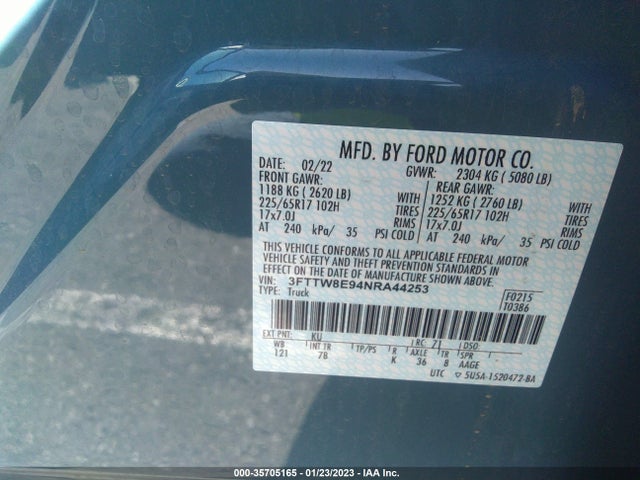 2022 Ford Maverick, VIN: 3FTTW8E94NRA44253