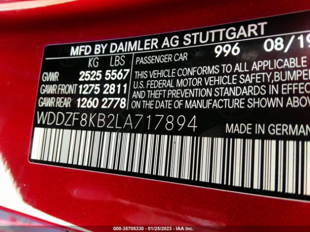 WDDZF8KB2LA717894 Mercedes-Benz E-class Amg E 63 S