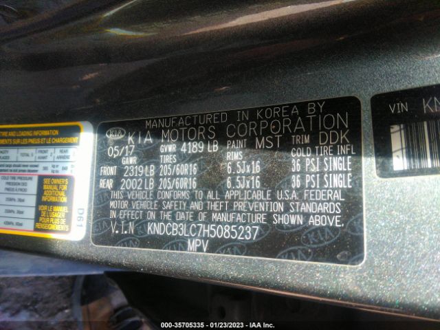 KNDCB3LC7H5085237 KIA NIRO LX