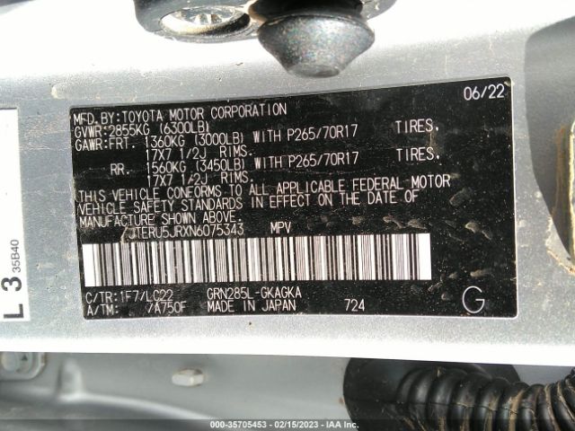 Toyota 4runner Trd Off Road Premium 2022 JTERU5JRXN6075343 Image 11