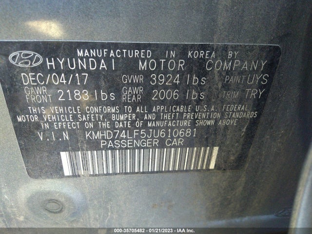 Hyundai ELANTRA SE 2018 KMHD74LF5JU610681 Image 10