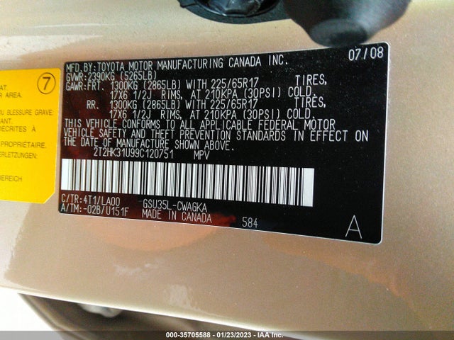 Lexus RX 350 2009 2T2HK31U99C120751 Image 10
