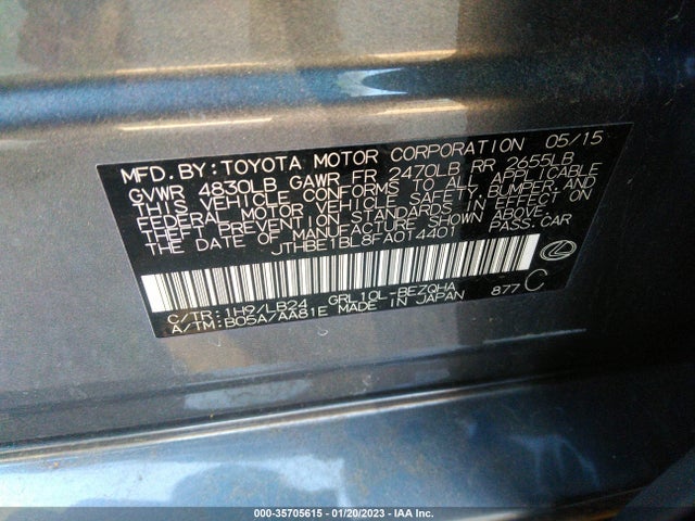 Lexus GS 350 2015 JTHBE1BL8FA014401 Image 10