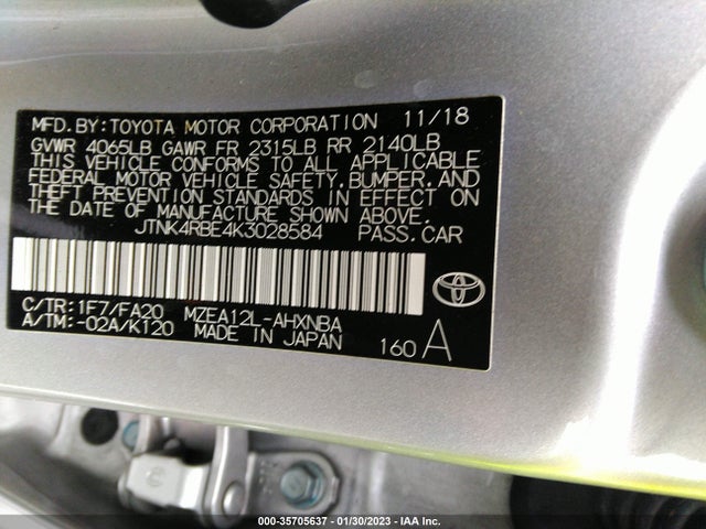 Toyota Corolla Hatchback Se/xse 2019 JTNK4RBE4K3028584 Image 9