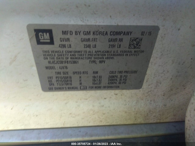 2015 Buick Encore, VIN: KL4CJCSB1FB153861