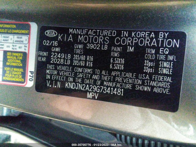 KNDJN2A29G7341481 KIA Soul Base