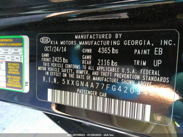 5XXGN4A77FG420946 KIA OPTIMA EX