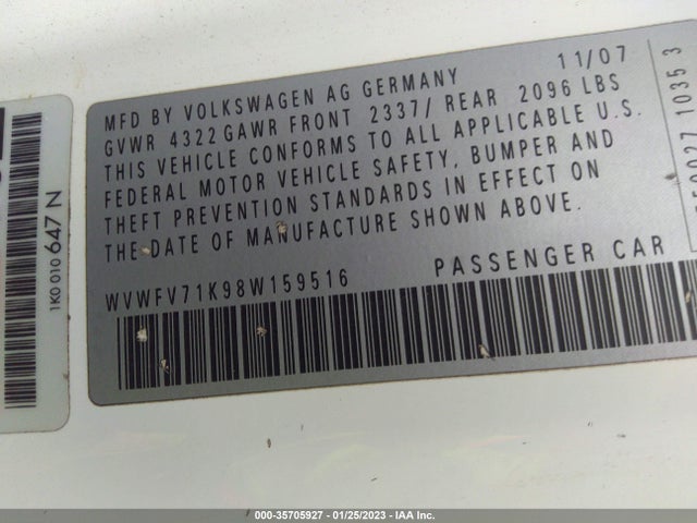 Volkswagen GTI 2008 WVWFV71K98W159516 Image 10