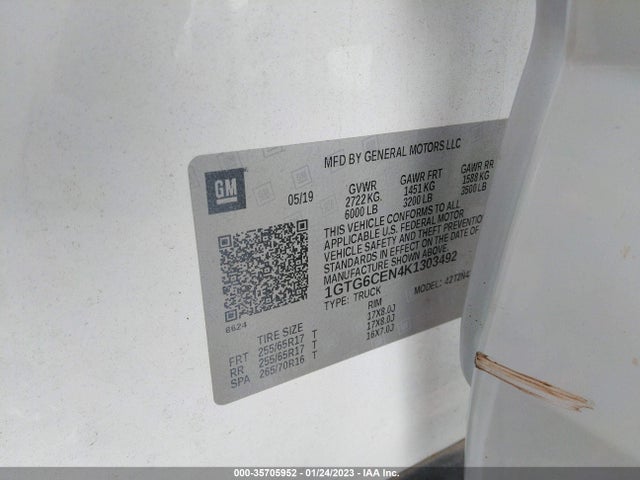 GMC Canyon 4wd Sle 2019 1GTG6CEN4K1303492 Image 9