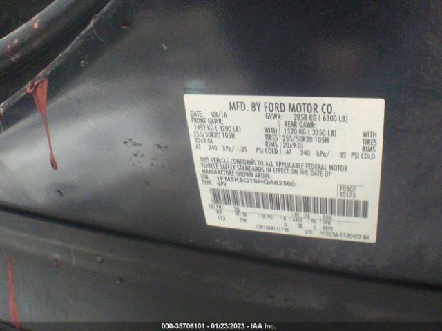 1FM5K8GT9HGA62560 Ford EXPLORER SPORT