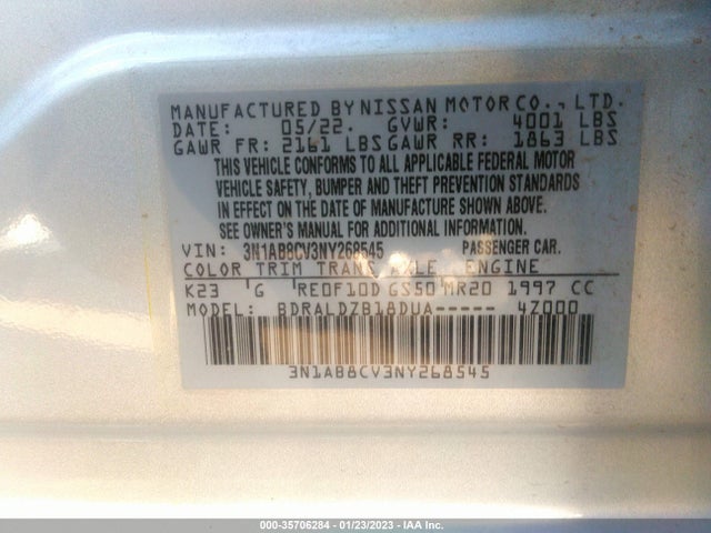 Nissan SENTRA SV 2022 3N1AB8CV3NY268545 Image 11