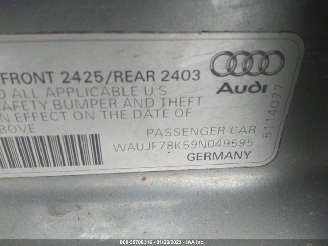 WAUJF78K59N049595 Audi A4 2.0t Prem