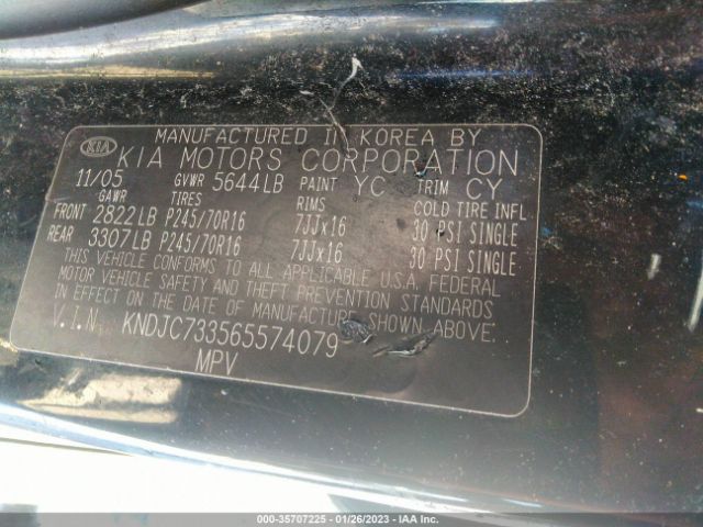KNDJC733565574079 KIA Sorento Lx/ex
