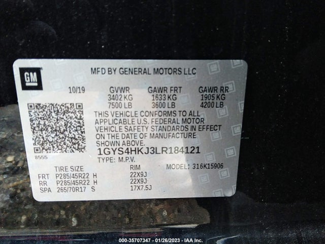 2020 Cadillac Escalade, VIN: 1GYS4HKJ3LR184121