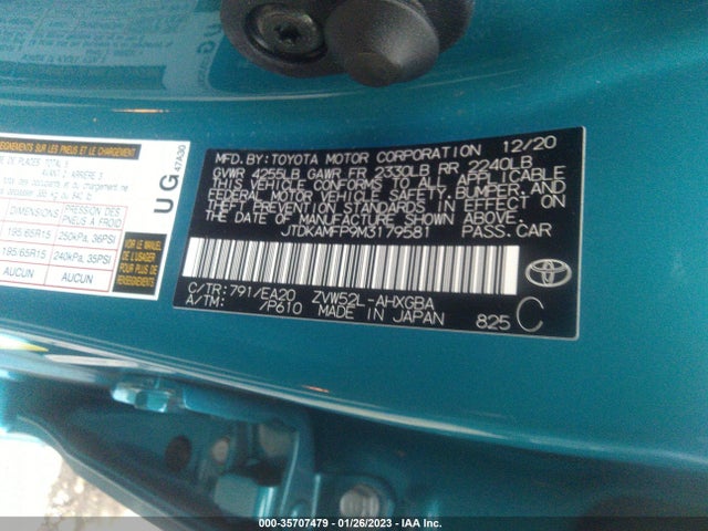 2021 Toyota Prius, VIN: JTDKAMFP9M3179581